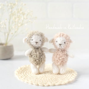 Tiny Lamb, Handknitted Toy, Handmade Newborn Photo Prop