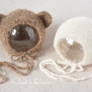 0-12 mies.: Czapeczka z alpaki, czapeczka dla noworodka i opiekunki, czapeczka z uszami niedźwiedzia, rekwizyt do zdjęć noworodków, 6-9 mies., 9-12 mies.: rekwizyt do zdjęć noworodków