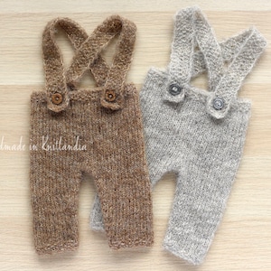 Newborn Alpaca Pants with Suspenders, Newborn Outfit Photo Prop