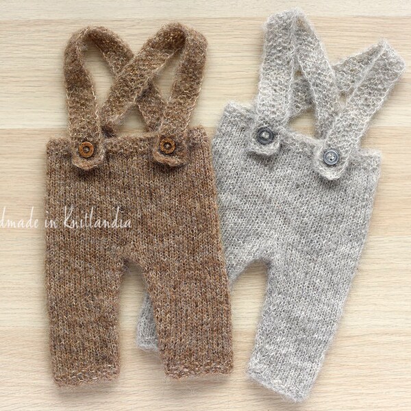 Newborn Alpaca Pants with Suspenders, Newborn Outfit Photo Prop