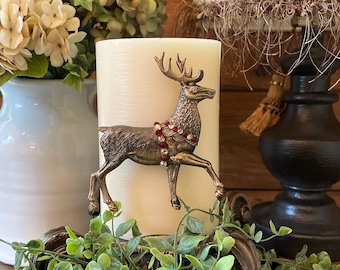 Reindeer Candle Pin Christmas Holiday