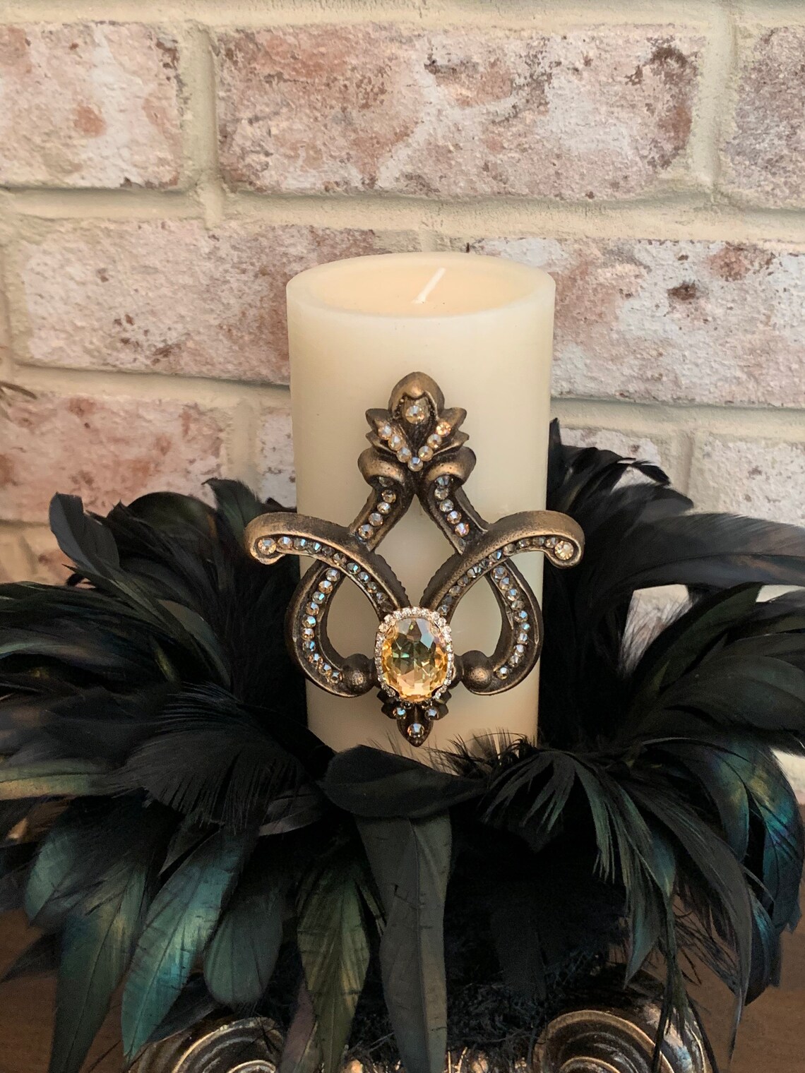 Feather Candle Ring Candle Holder Etsy