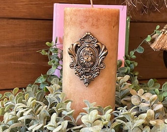 Ornate Medallion Candle Pin  Candle Pins  Candle Accents  Candle Jewelry  Medallion  Candle Pin