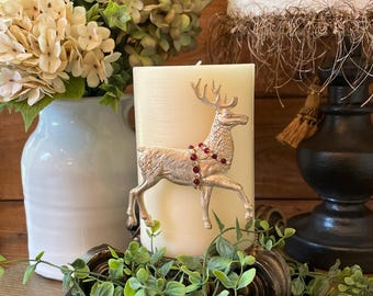 Reindeer Candle Pin Christmas Holiday