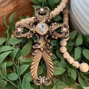 Cross Candle Pin with Jeweled Accent  Cross  Candle Pins Swarovski Crystals