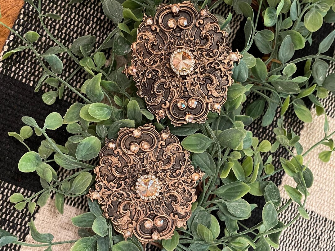 Scroll Pin Set of 2 Ornate Scroll Baroque Medallion Candle Pins - Etsy