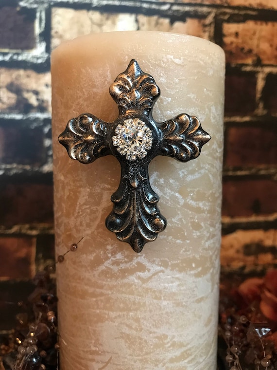 Candle Pins Candle Accents Candle Jewelry Cross Candle Pin Etsy