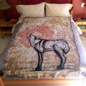 Blanket of Wolf Wildlife Illustration Art image 1