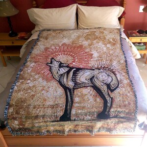 Blanket of Wolf Wildlife Illustration Art