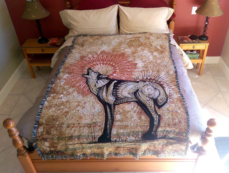 Blanket of Wolf Wildlife Illustration Art image 1