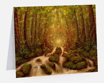 Divine Encounter - Note Card - Visionary Art, Nature Art