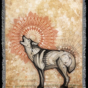 Blanket of Wolf Wildlife Illustration Art image 2