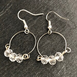 Handcrafted Clear Stone Earrings