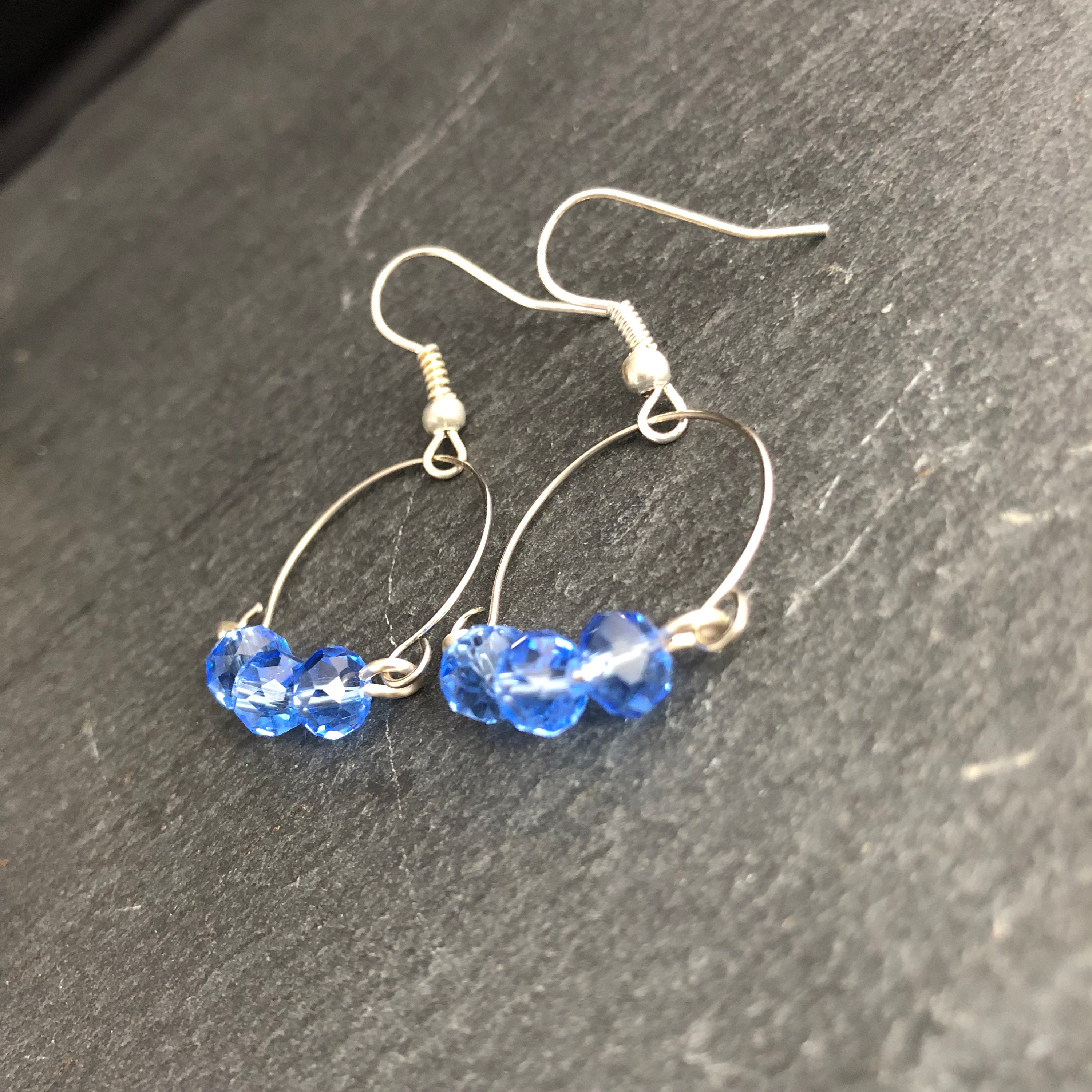Blue - Hania Handmade Thread & Stone Work Earrings 12 main image 1