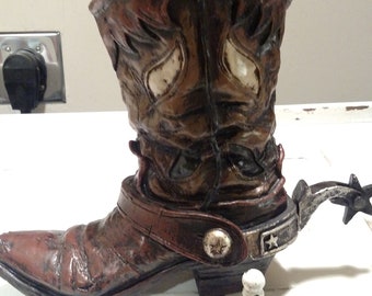 Cowboy Boot Vase Etsy