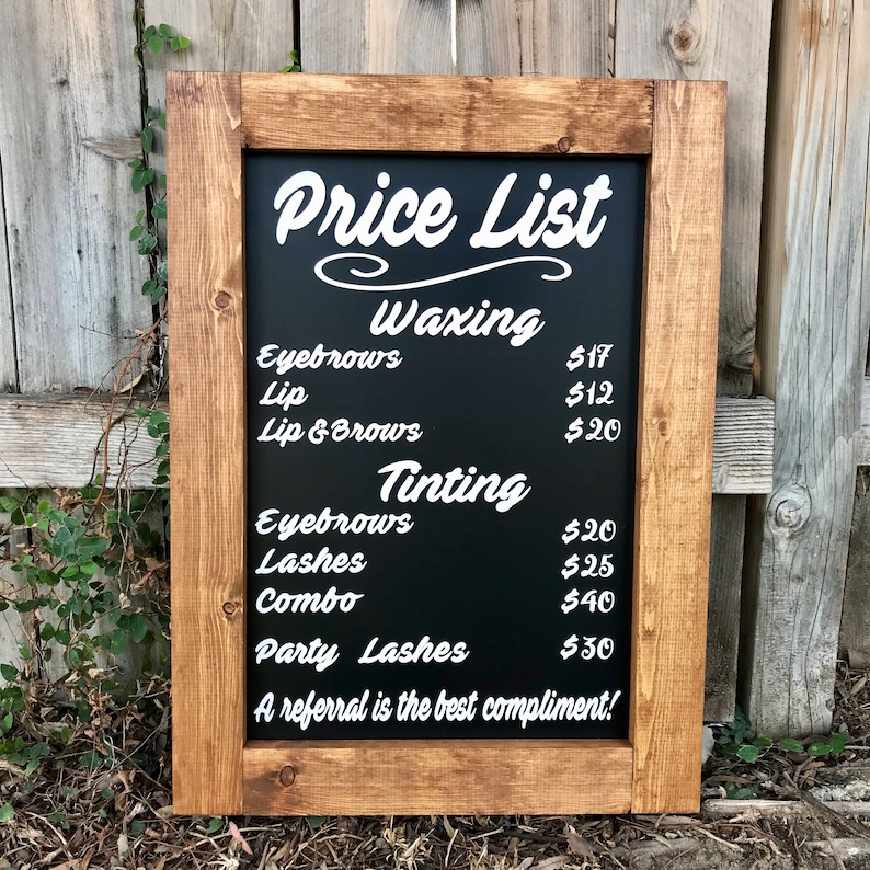 Price Board for Business Small Business Prices Custom Etsy