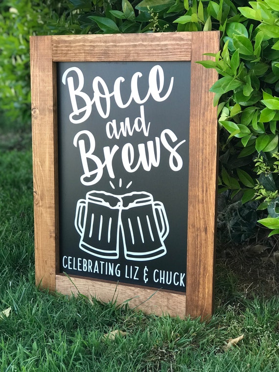 Bocce Ball Sign Bocce and Brews Custom Chalkboard Signs Etsy