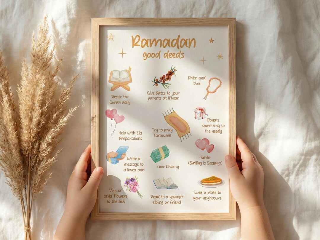 Ramadan Good Deeds Poster: Kids Islamic Wall Art | Digital Download - Etsy