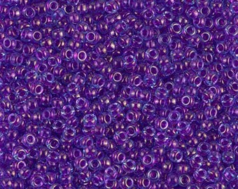 Square Beads 1.8mm Miyuki Square Beads SB18-2651 Fuchsia Lined Aqua 10 grams diy beads