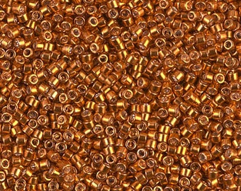 Galvanized Burnt Orange DB0421 Miyuki Delica Bead Jewelry Making Craft Supply Cylinder Shape Spacer Bead Sundance Style Loom Bead weaving