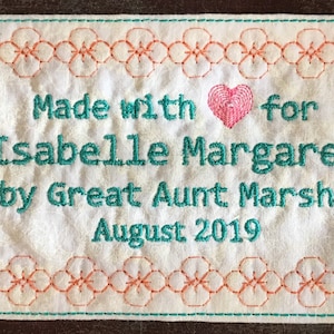 Customized Quilt Label, Embroidered Customized Labels,