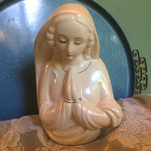 Planter, Madonna Figurine, Virgin Mary, Vintage, 1960s, Madonna, Religious Figurine, Madonna Planter, Religious Statue, Catholic, Religious