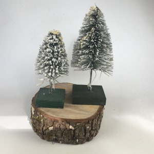 Bottle Brush Trees, Vintage Christmas, Bottle Brush Tree, Set of 2, Christmas Trees, Christmas Village, Vintage Supplies, Putz Houses