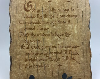 Serenity, Prayer, The Serenity, 1970s, Serenity Quote, Prayer Gift, Christian Prayer, Vintage Plaque, Wooden Plaque, Christian Gift, Plaque