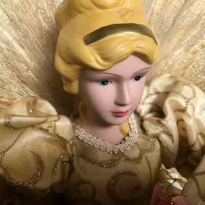 Vintage Angel, Vintage Christmas, Angel, 20&quot;, Gold, Sitting, Christmas Angel, Christmas Tree, Tree Topper, Christmas, Christmas Topper, Xmas