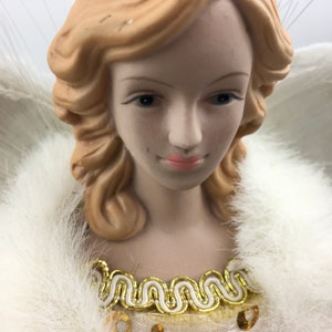 Vintage Christmas, Vintage Angel, Angel, 12", LIT, OPTIC, Gold/White, Tree Topper, Angel, Christmas Tree, Tree Topper, Christmas, Tree Decor