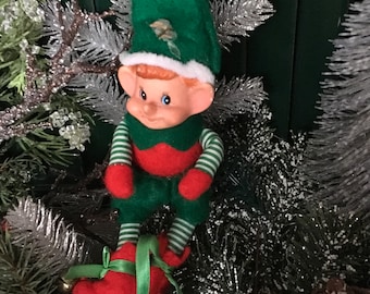 Christmas Elf, Vintage Christmas, 1950s, Knee Hugger, Elf, 1950s Christmas, Pixie Elf, Vintage Ornaments, Vintage Ornament, Elf Ornament