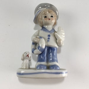 Vintage, Ceramic Figurines, 1950s, Boy Figurine, Made in Japan, Figurine, Mid Century, Vintage Ceramic, Children Ceramic, Porcelain Figurine