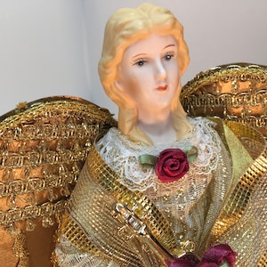 Vintage Christmas, Vintage Angel, Angel, 11", Gold, Tree Topper, Christmas Angel, Christmas Tree, Tree Topper, Christmas,Topper, Tree