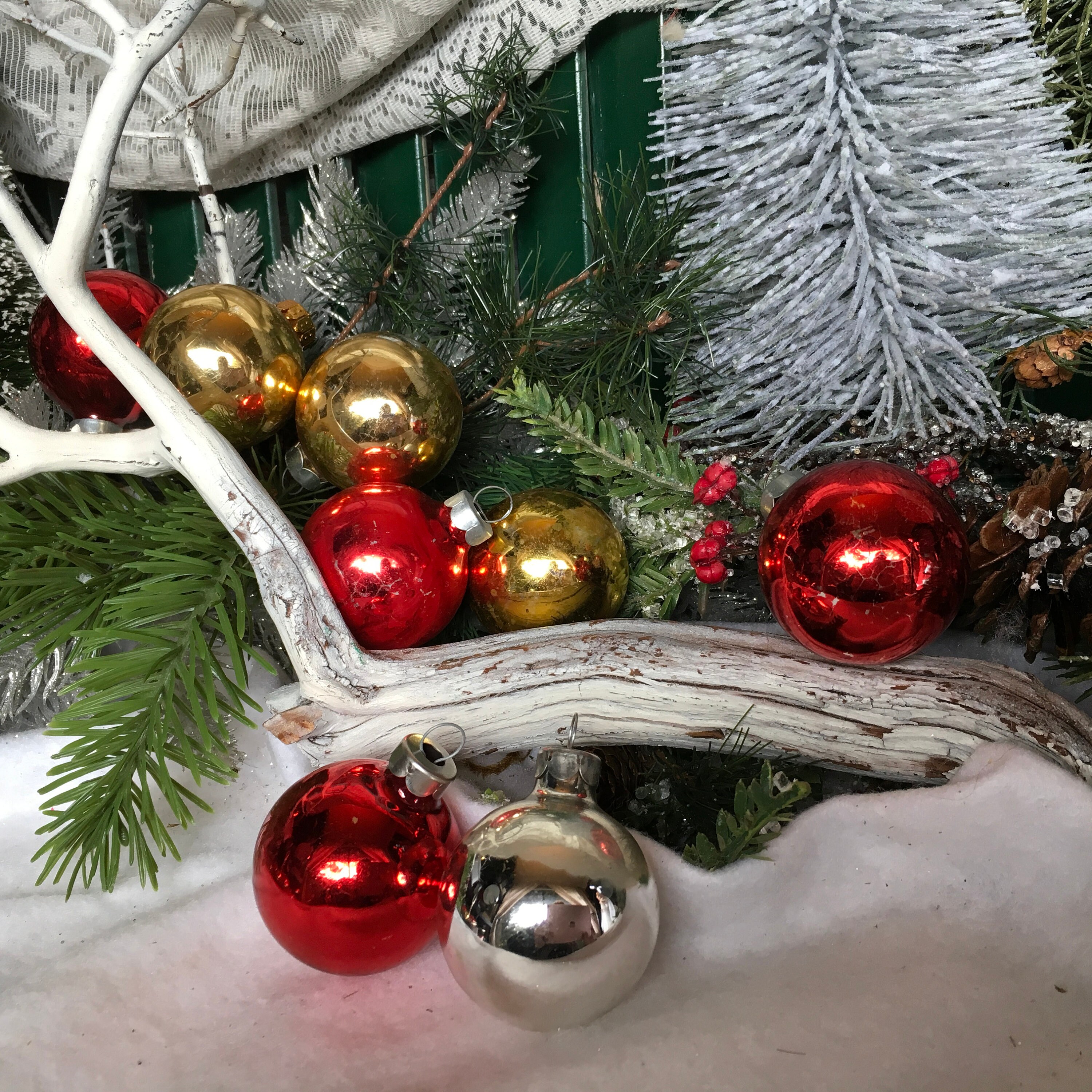 Vintage Christmas, Christmas Ornaments, 1950s, Christmas,set