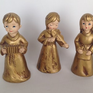 Vintage Christmas, Angel Choir, 1960s, Musicians, Set of 3, Made in Japan, Christmas Gift, Musicians, Christmas Musicians, Christmas Decor