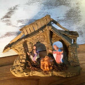 Vintage Nativity, Nativity Scene, 1950s, Made in Italy,  Christmas,Creche, Christmas Nativity, Wooden Nativity, Christmas, Holy Family