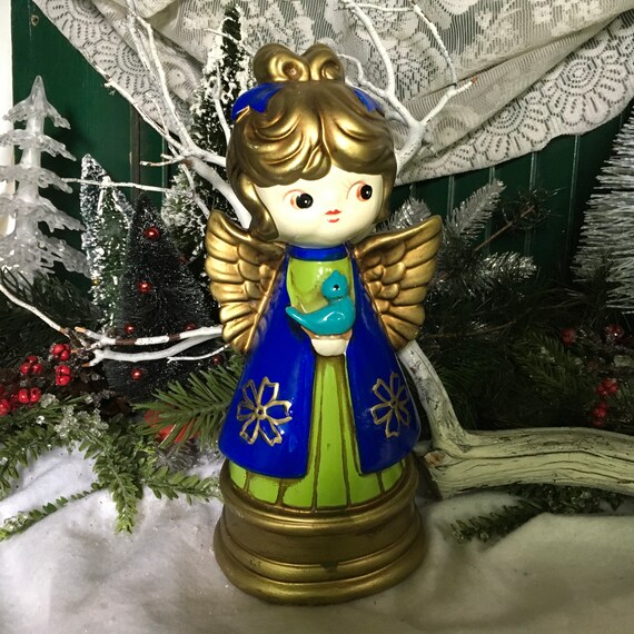 Christmas Angel, Angel, Vintage Christmas, 1970s, Angel Figurine, Christmas Decor, Vintage Angel, Christmas Decor, Figurine, Holiday Decor