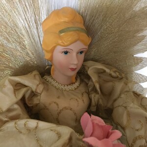 Vintage Angel, Vintage Christmas, Angel, 20&quot;, Gold, Sitting, Christmas Angel, Christmas Tree, Tree Topper, Christmas, Christmas Topper, Xmas
