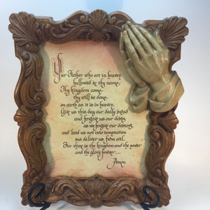The Lord&#39;s Prayer, Lord&#39;s Prayer, 1960s, Vintage, Prayer, Lord&#39;s Prayer Print, Religious Print, Religious Art, Our Father Prayer, Catholic