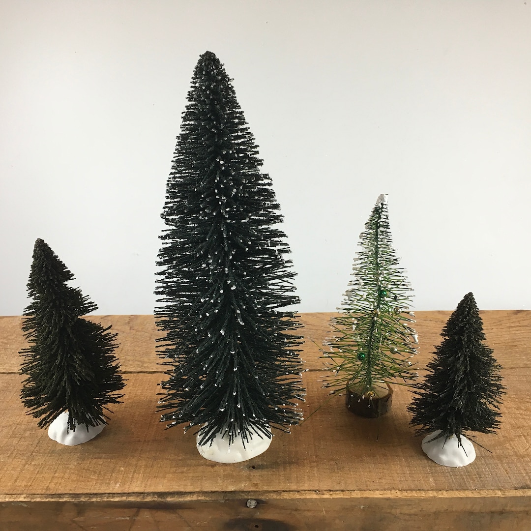 Bottle Brush Trees, Vintage Christmas, Bottle Brush Tree, Set of 4