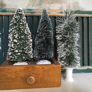 Bottle Brush Trees, Vintage Christmas, Bottle Brush Tree, Set of 3, Christmas Trees, Christmas Village, Vintage Supplies, Putz Houses