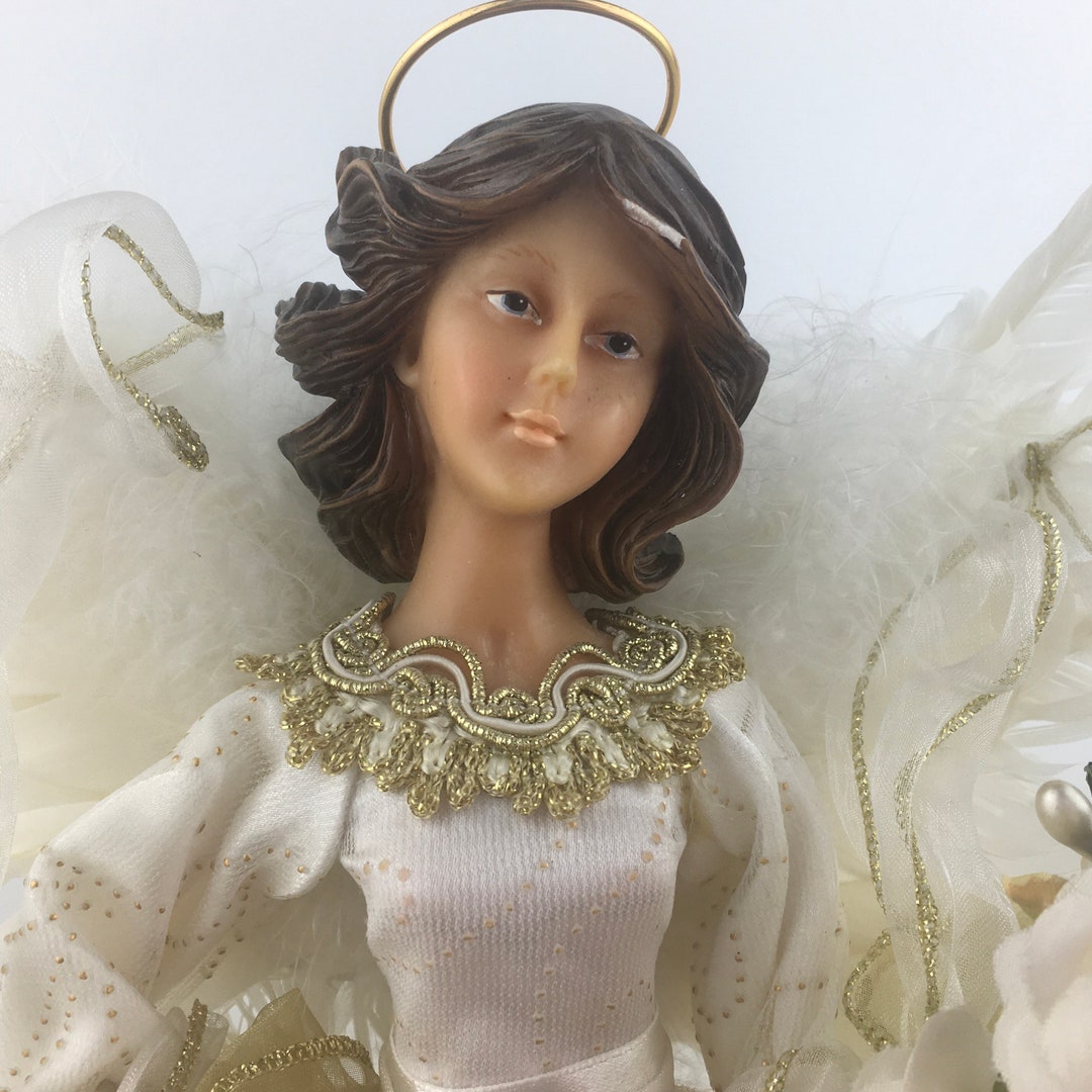 Vintage Angel, Vintage Christmas, Angel, 18, White & Gold, Christmas