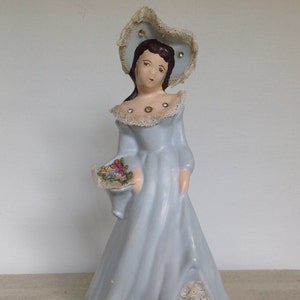 Chalkware, Vintage, 1950s, Vintage Chalkware, Victorian Lady, Woman, Figurine, Chalkware Lady, Home Decor, Statue, Lady, Southern Belle