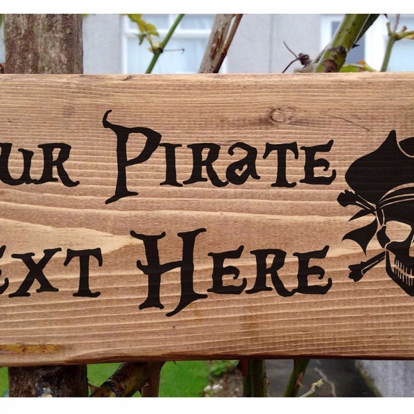 Personalised Pirate Sign Skull Crossbones Plaque Plate Caribbean Ship