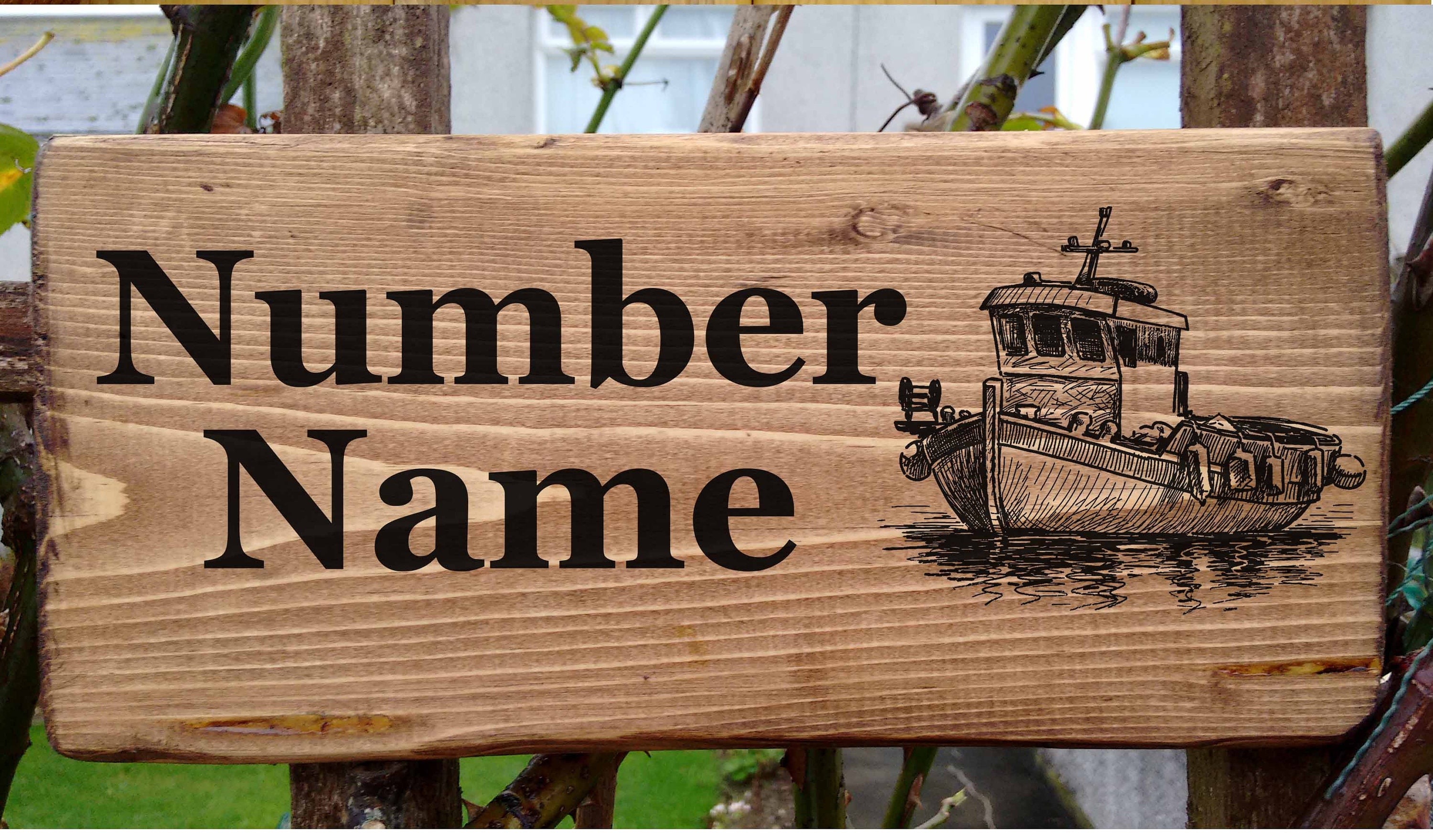 Fishing Boat Name Sign Plate Plaque Etsy