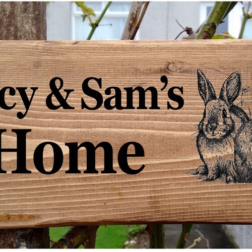 Personalised Rabbit Hutch Sign Number Pet Bunny Cage Run Two Etsy