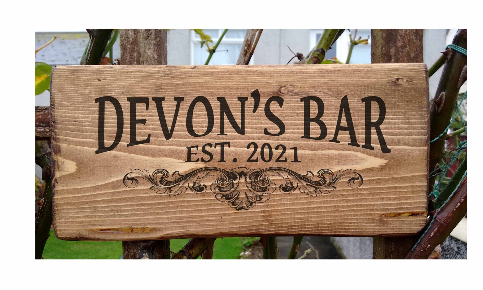 Personalised Home Bar Hanging Pub Sign Name Plaque for Garden Etsy UK