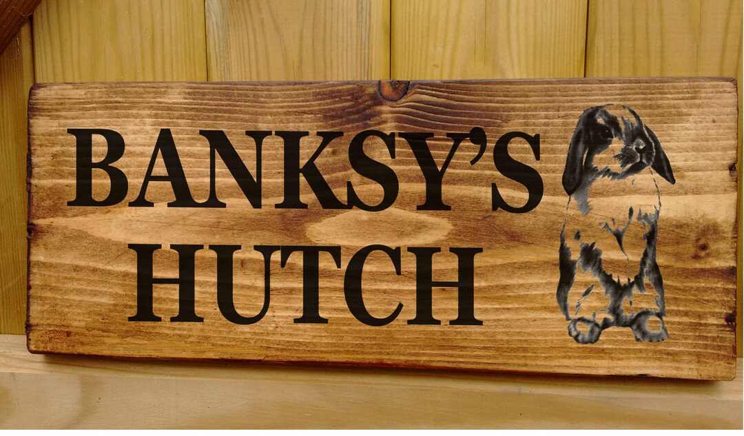 Personalised Rabbit Hutch Sign Custom Pet Bunny Number Dual Etsy