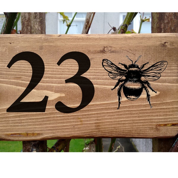 Bumblebee Bee Door house sign Home Address Door Custom Number Plaque