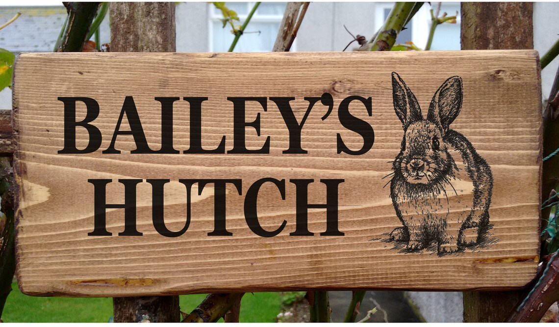 Personalised Rabbit Hutch Sign Number Pet Bunny Cage Run Etsy UK